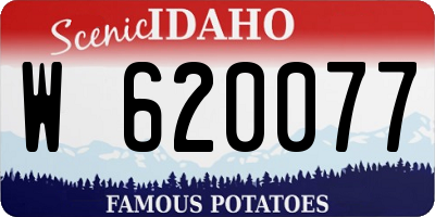 ID license plate W620077