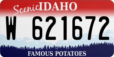 ID license plate W621672