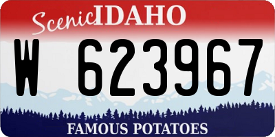 ID license plate W623967
