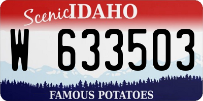 ID license plate W633503