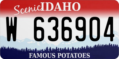 ID license plate W636904