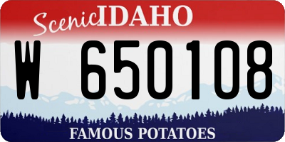 ID license plate W650108