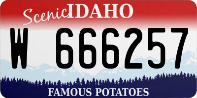 ID license plate W666257