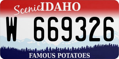 ID license plate W669326