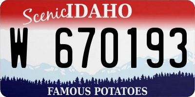 ID license plate W670193