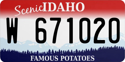 ID license plate W671020