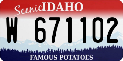 ID license plate W671102