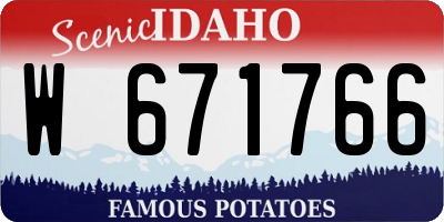 ID license plate W671766