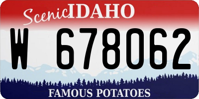 ID license plate W678062