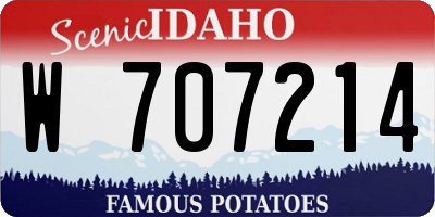 ID license plate W707214