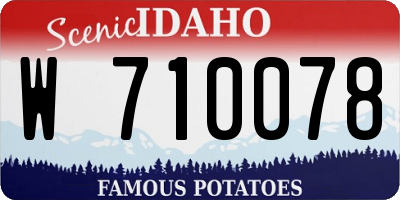 ID license plate W710078