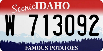 ID license plate W713092
