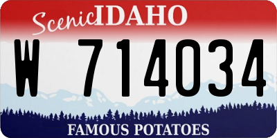 ID license plate W714034
