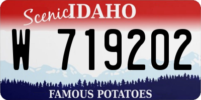 ID license plate W719202
