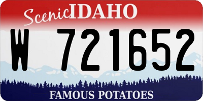 ID license plate W721652