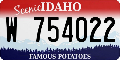 ID license plate W754022