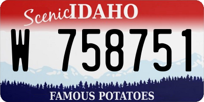 ID license plate W758751