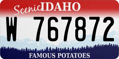 ID license plate W767872