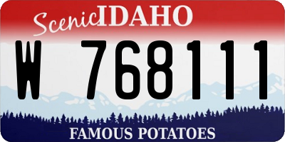 ID license plate W768111