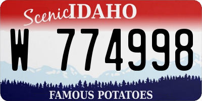 ID license plate W774998