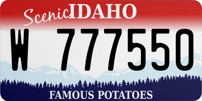 ID license plate W777550