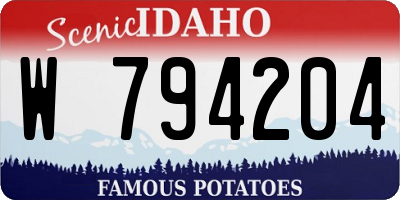 ID license plate W794204