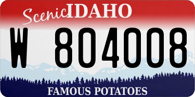 ID license plate W804008