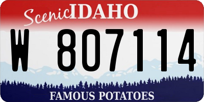 ID license plate W807114