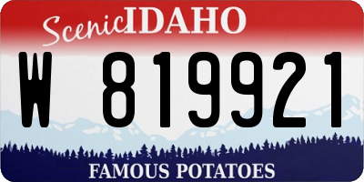 ID license plate W819921