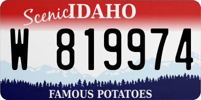 ID license plate W819974