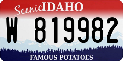 ID license plate W819982