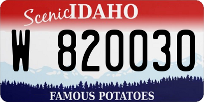 ID license plate W820030