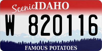 ID license plate W820116