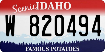 ID license plate W820494