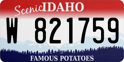 ID license plate W821759