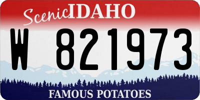 ID license plate W821973