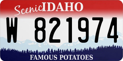 ID license plate W821974