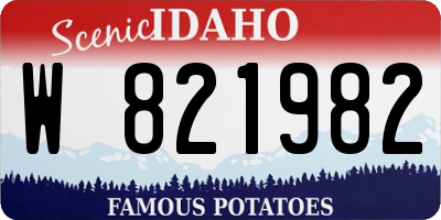 ID license plate W821982