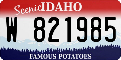 ID license plate W821985