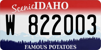 ID license plate W822003