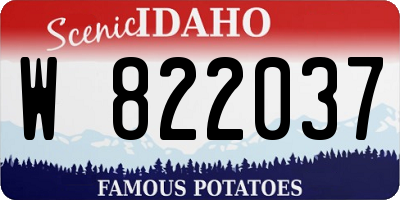 ID license plate W822037
