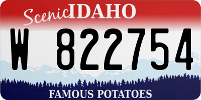 ID license plate W822754