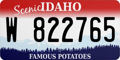 ID license plate W822765