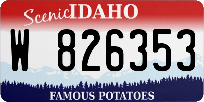 ID license plate W826353
