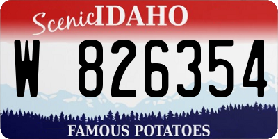 ID license plate W826354
