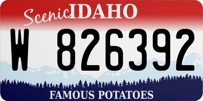 ID license plate W826392