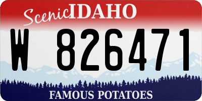 ID license plate W826471
