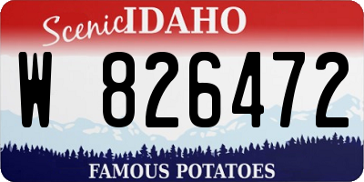ID license plate W826472