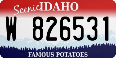 ID license plate W826531