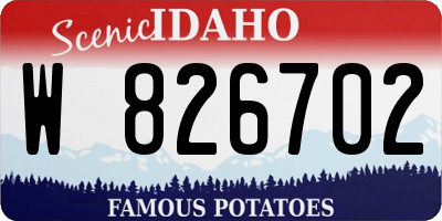 ID license plate W826702